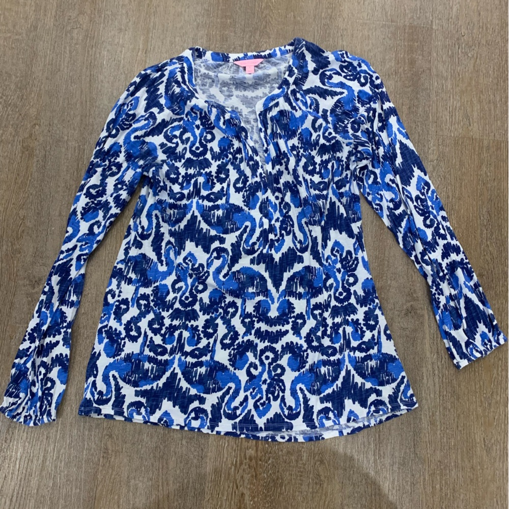 Lilly Pulitzer Blue and White Blouse